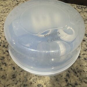 Philips Avent Microwave Steam Sterilizer - White whit bottles